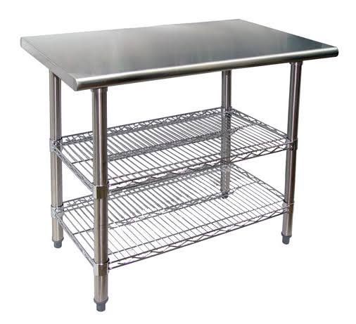 36x22 x 24x22 Stainless Steel Work Table with Wire Under Shelves A346