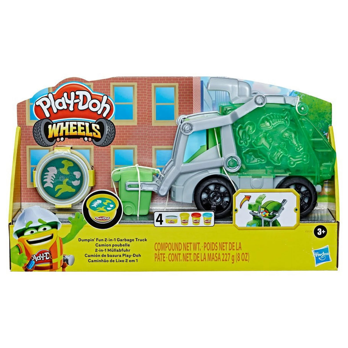 Play Doh 2 in 1 Garbage Truck + 8 Pack Rainbow Compound B7031