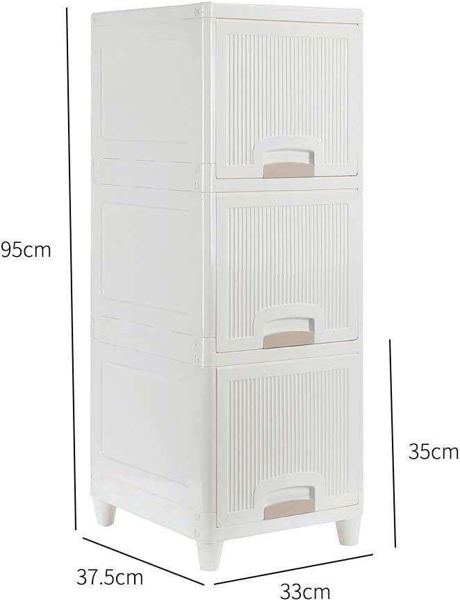 3-Tire Storage Cabinet with 2 Drawers, Pack of 2 J582794