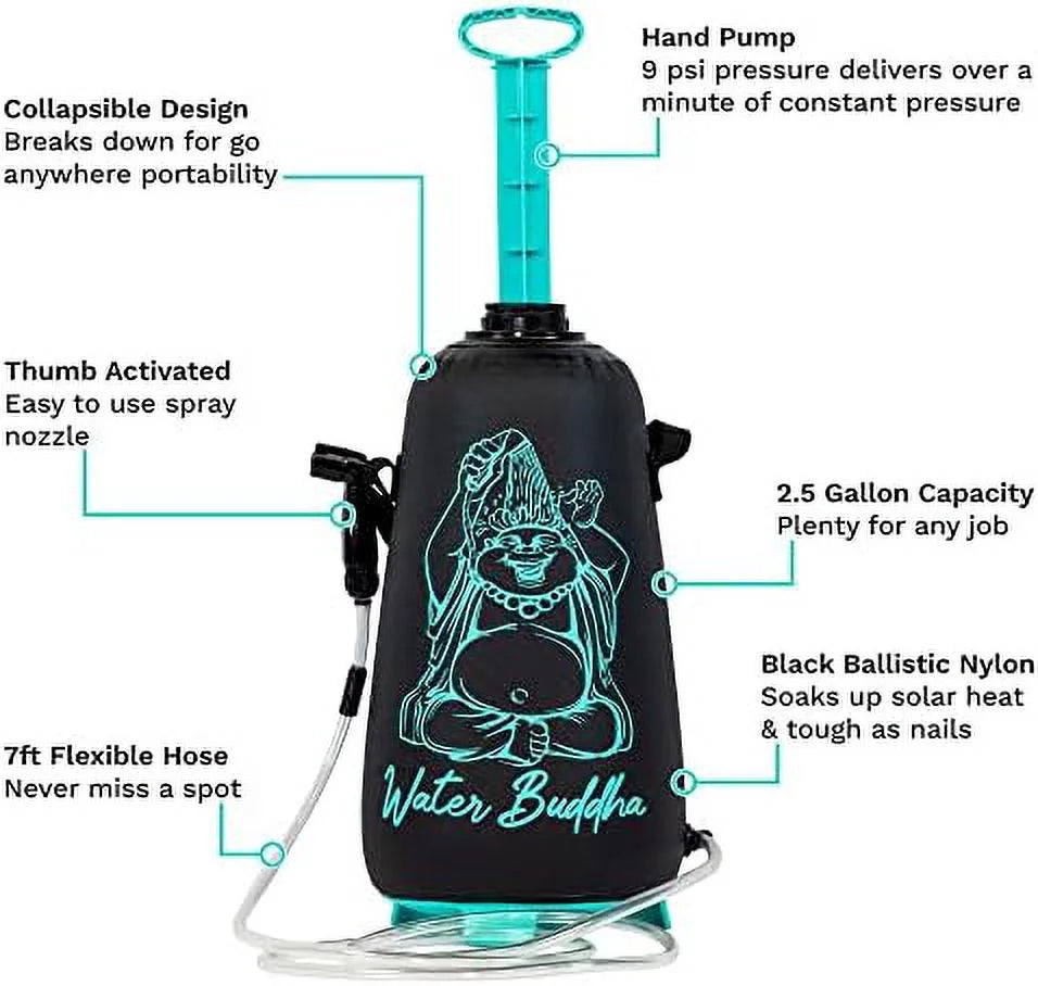 Portable Shower with Travel Case, Shower Head and 7Ft Hose, Holds 2.5 Gallons V977858