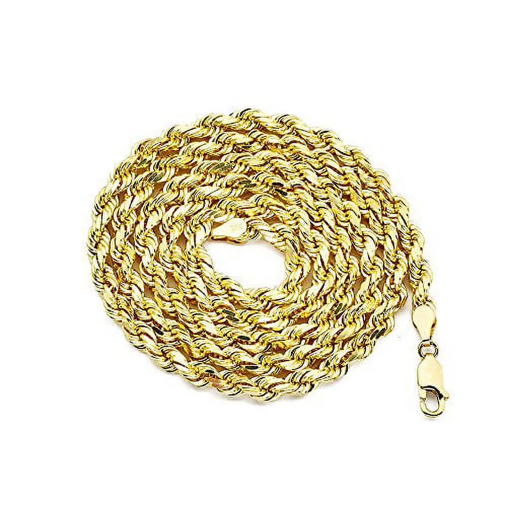 10K Yellow Gold 5mm Diamond Cut Rope Chain Necklace C919