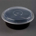 32 oz Microwaveable Black Base with Clear Lid R496