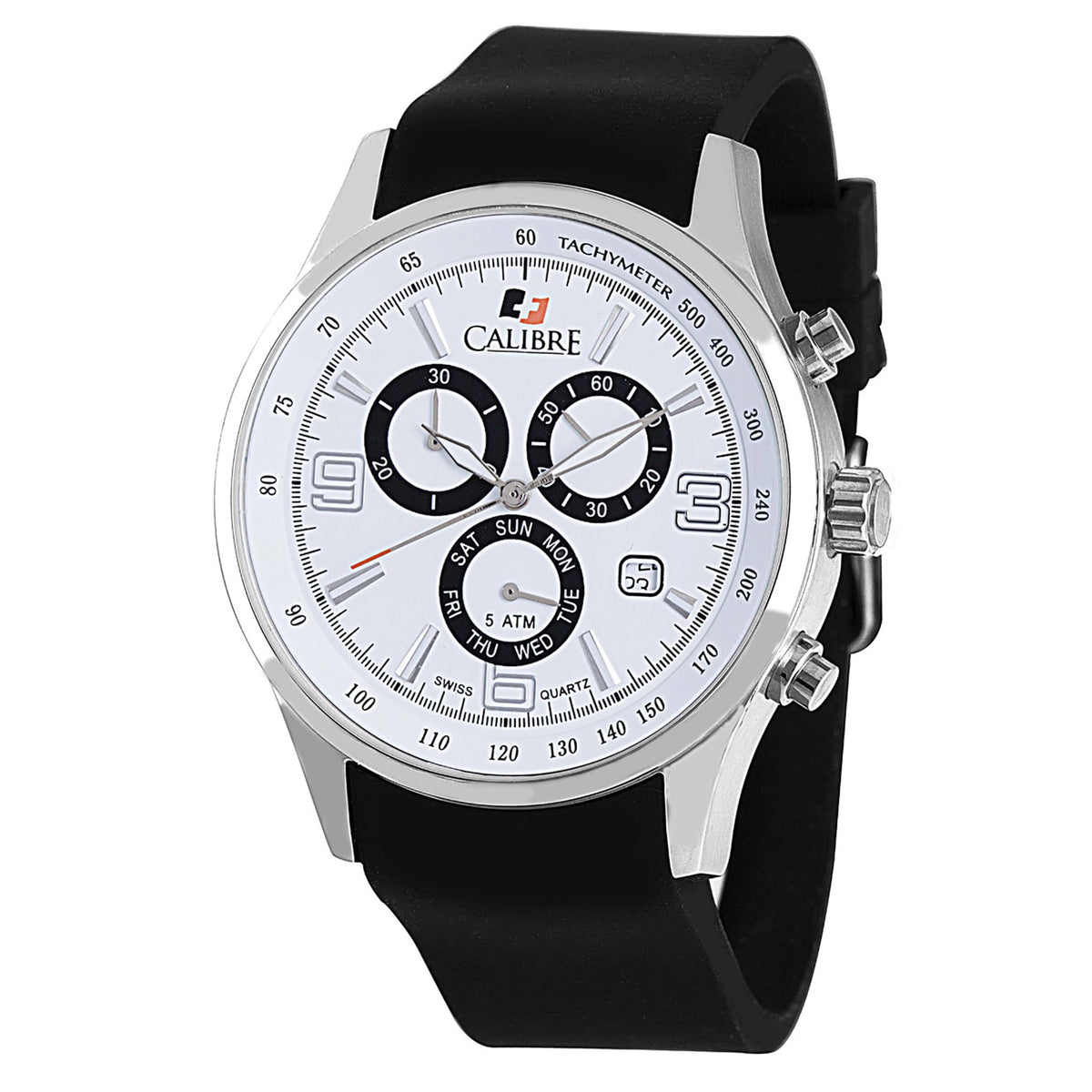 Men's Mauler Watch Black Silicone Strap White Dial N163654