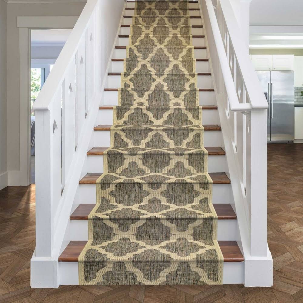 32 Foot Trellis Tweed Stair Carpet Runner Q864