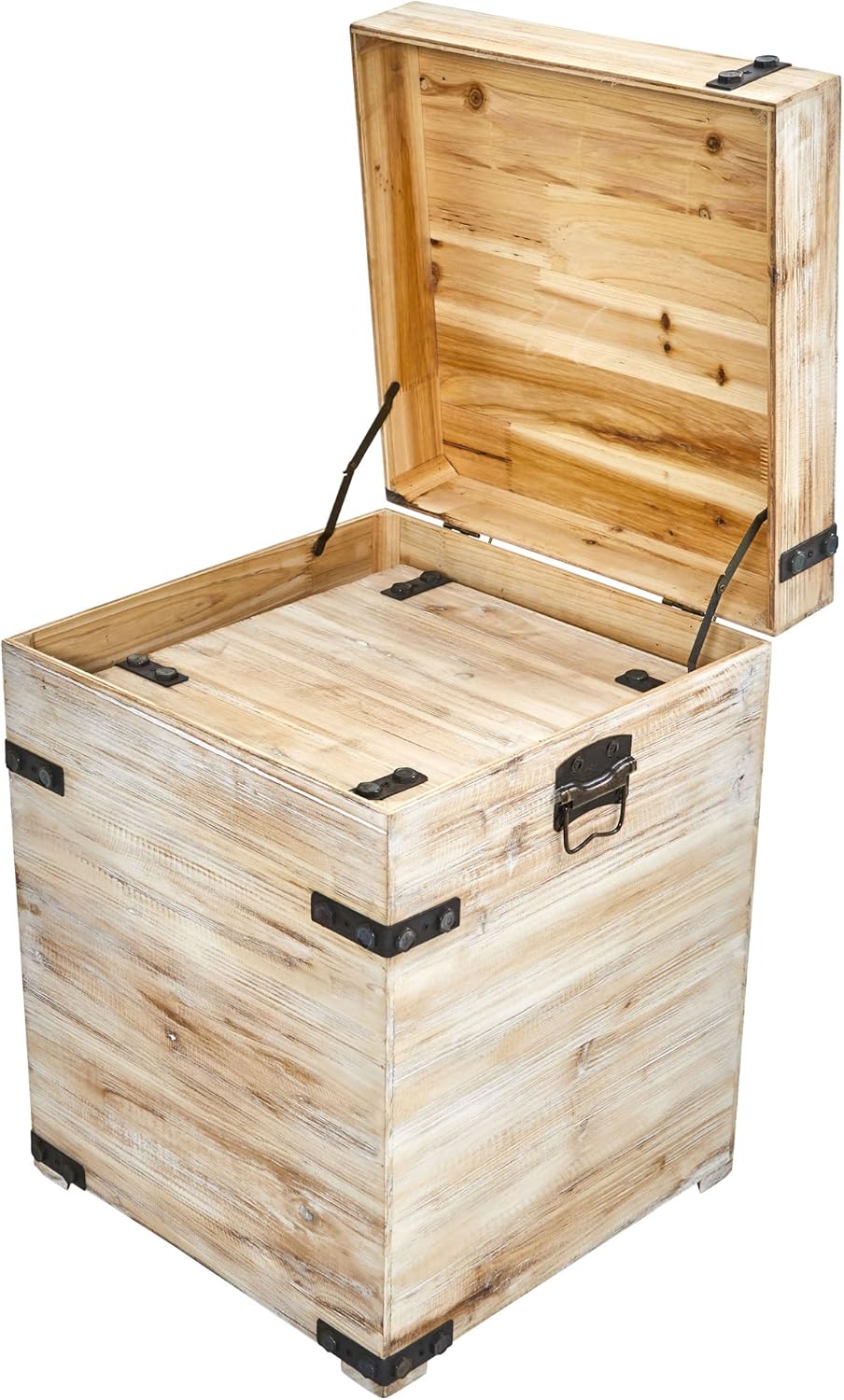 White Wash Storage Boxes/Trunks (Set of 2) H82036