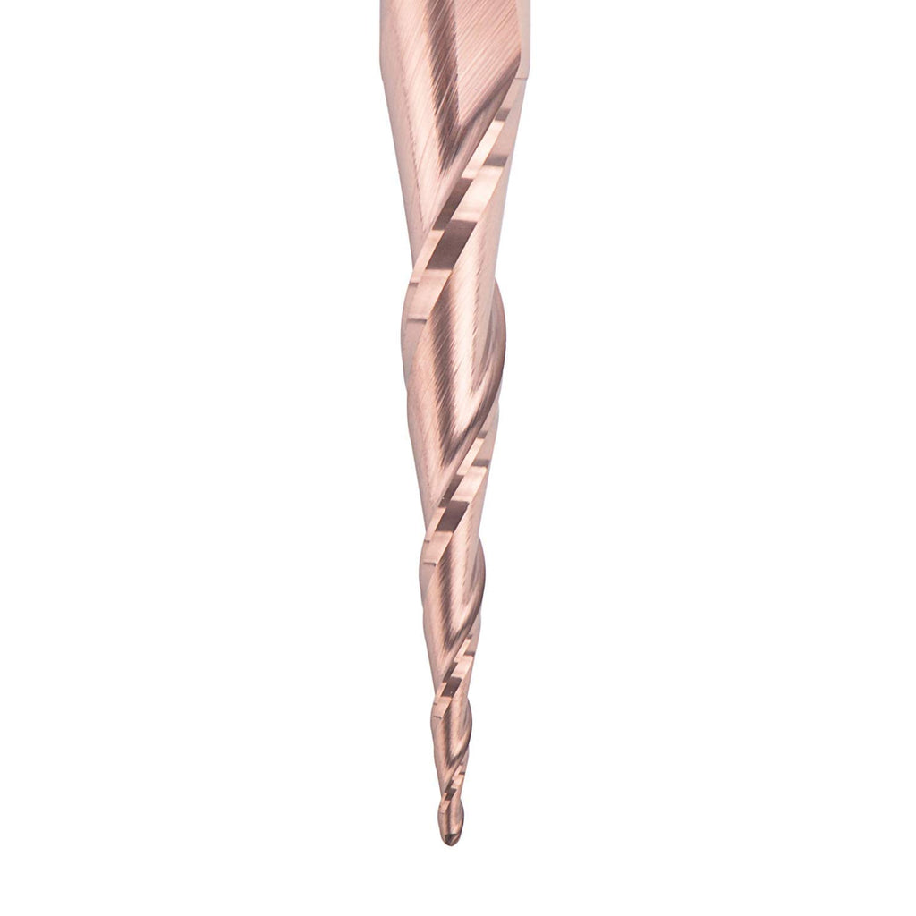 4Pcs Tapered Ball Nose End Mill 1/4 Shank 1.0mm Dia. 4.82 Deg CNC Router Carving Bits Pack of 2 I384929