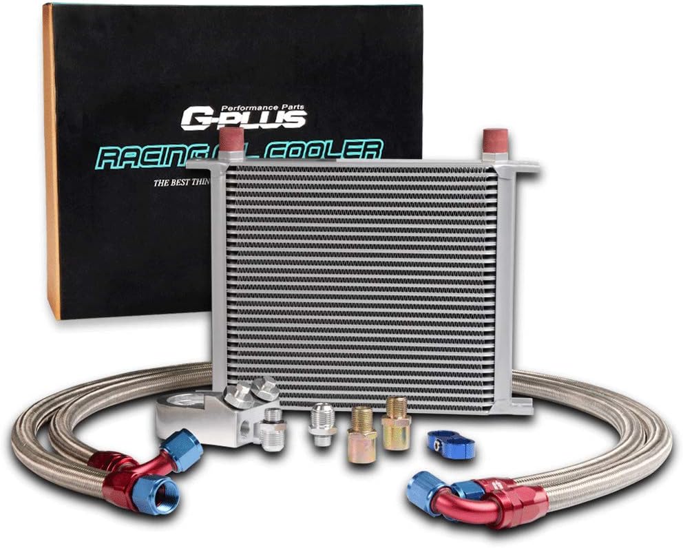 10 Row Black Engine Oil Cooler Kit with Filter Adapter and 7" Electric Fan A313