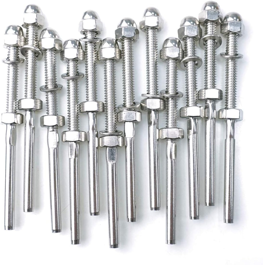 T316 Stainless Steel Cable Railing Hardware Kit, 32pcs 1/8 Cable Wire Tensioner B72486
