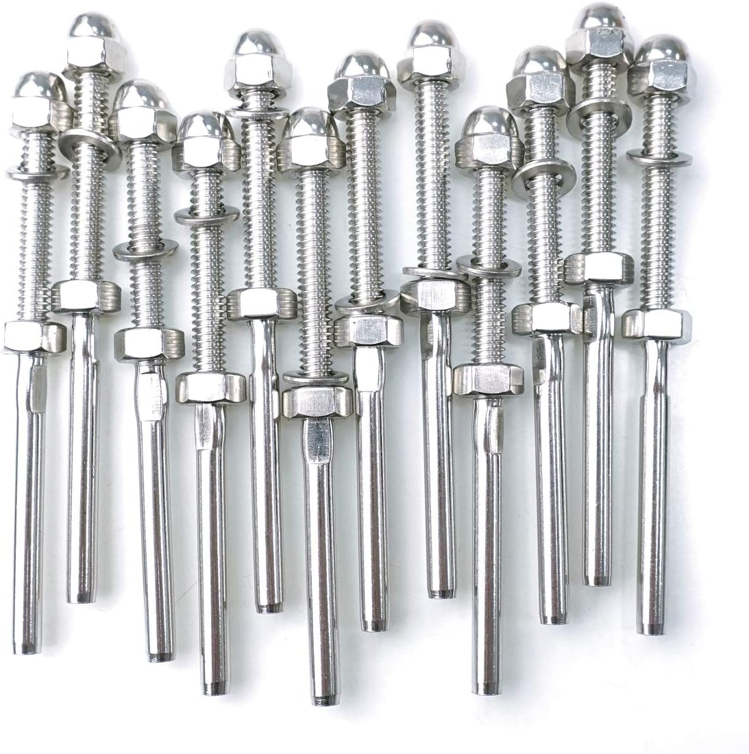 T316 Stainless Steel Cable Railing Hardware Kit, 32pcs 1/8 Cable Wire Tensioner B72486