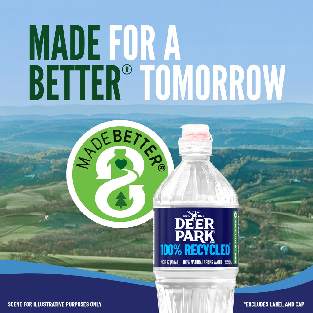 24 Pack Natural Spring Water 23.7 oz Plastic Bottles M38475