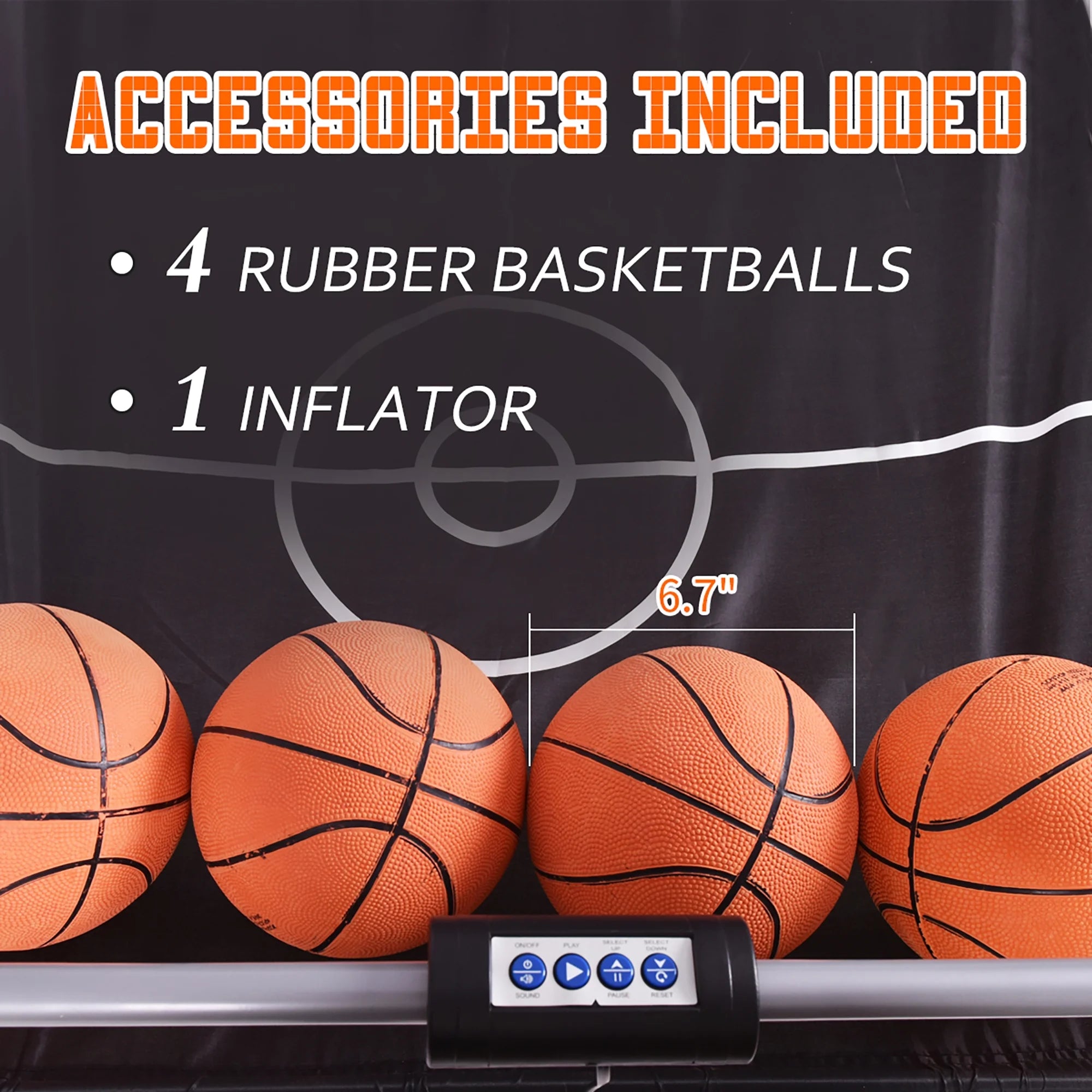 Indoor Basketball Arcade Game Double Electronic Hoops 2 Player with 4 Balls B457