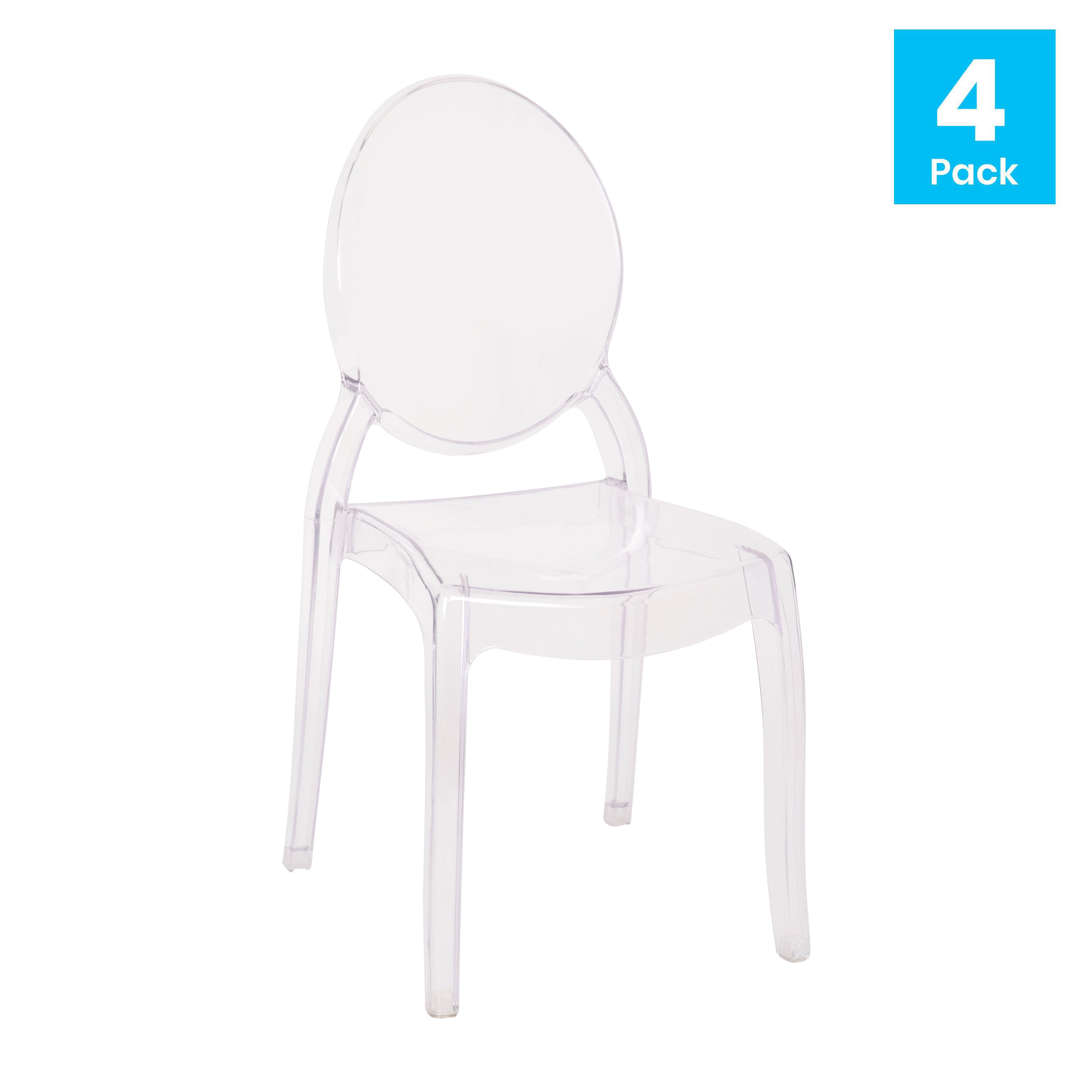 Set of 4 Transparent Resin Ghost Chairs B3328