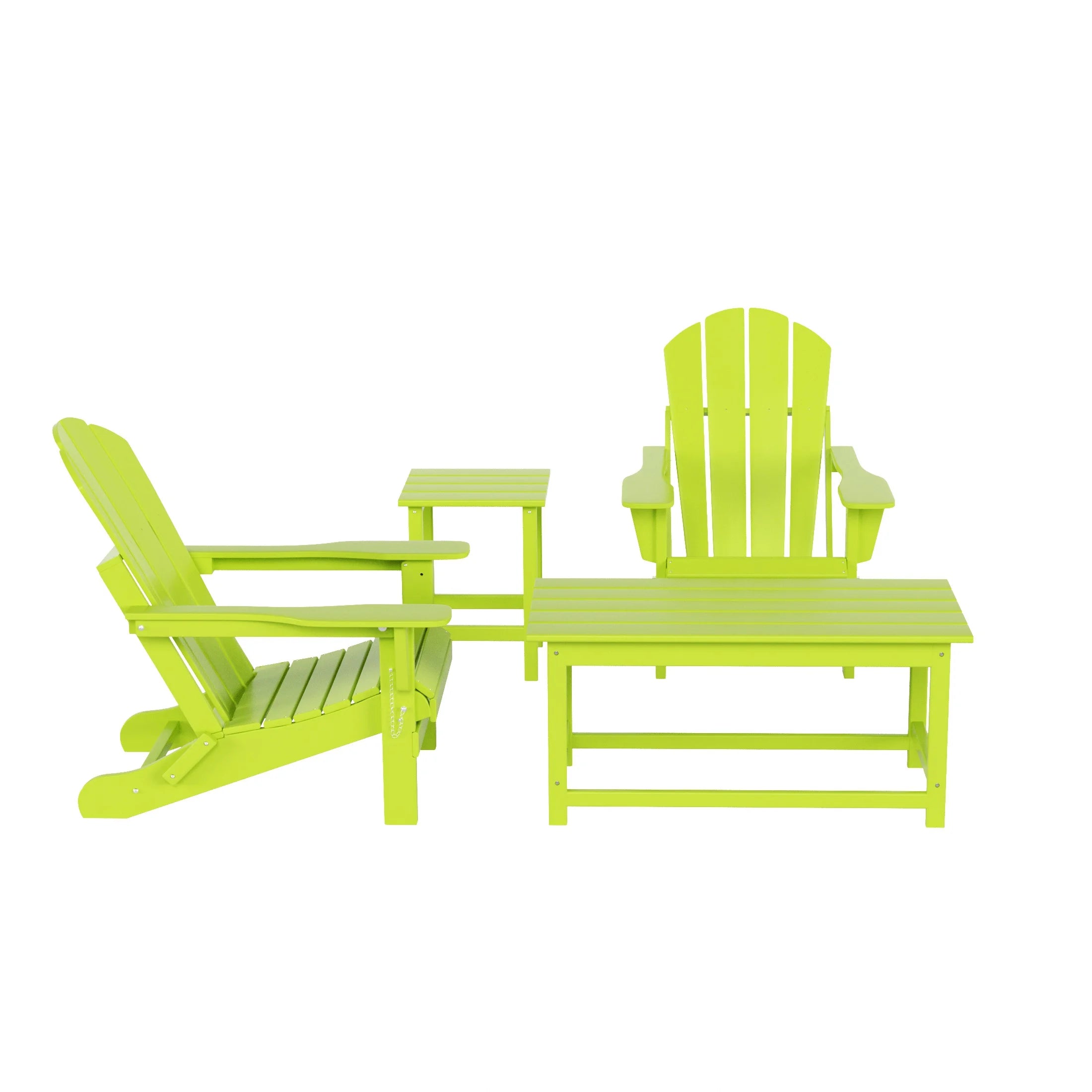 Lime 4-Pieces Outdoor Patio Furniture Set with Coffee Table and Side Table M332
