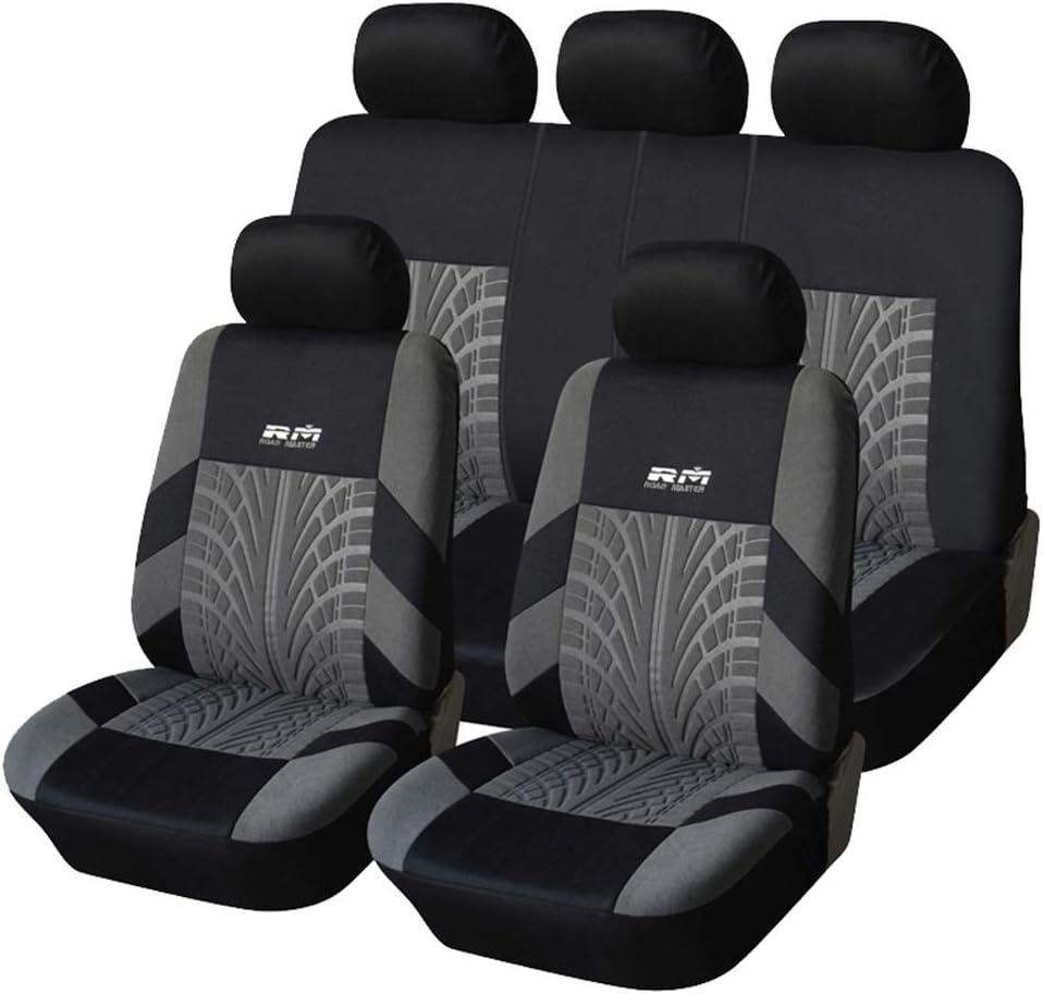 Gray 9pcs Car Seat Covers Full Set R591974