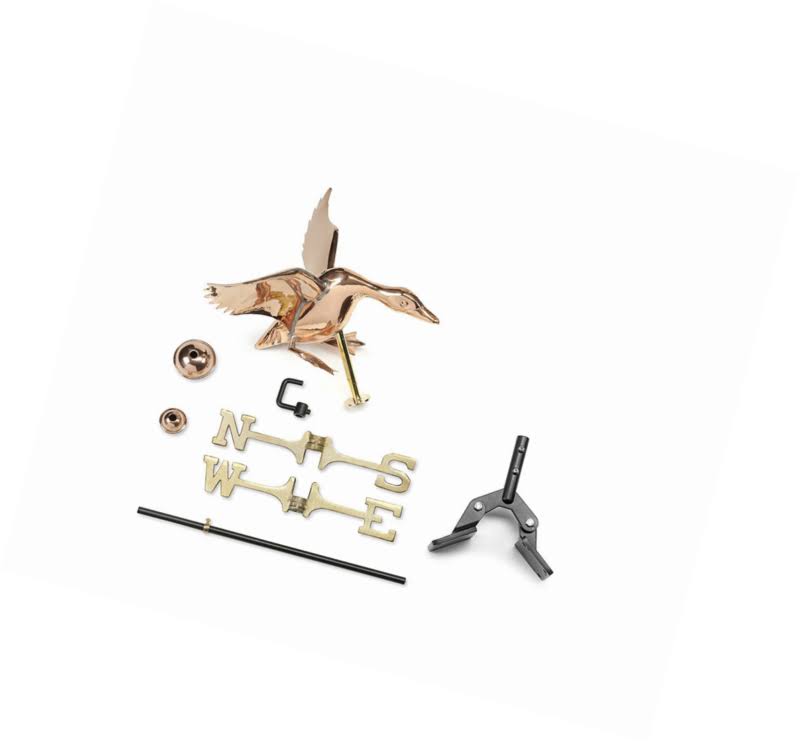 Polished Copper Roof-Mount Landing Duck Weathervane K335118