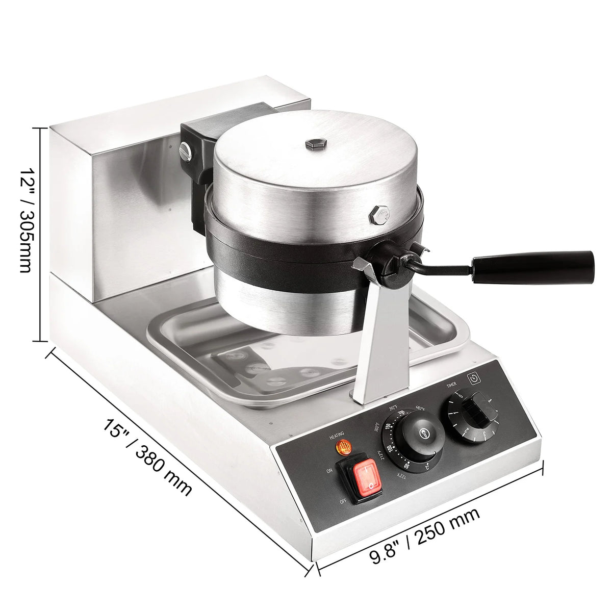 1300W Rotatable Non-Stick Round Waffle Maker H7556