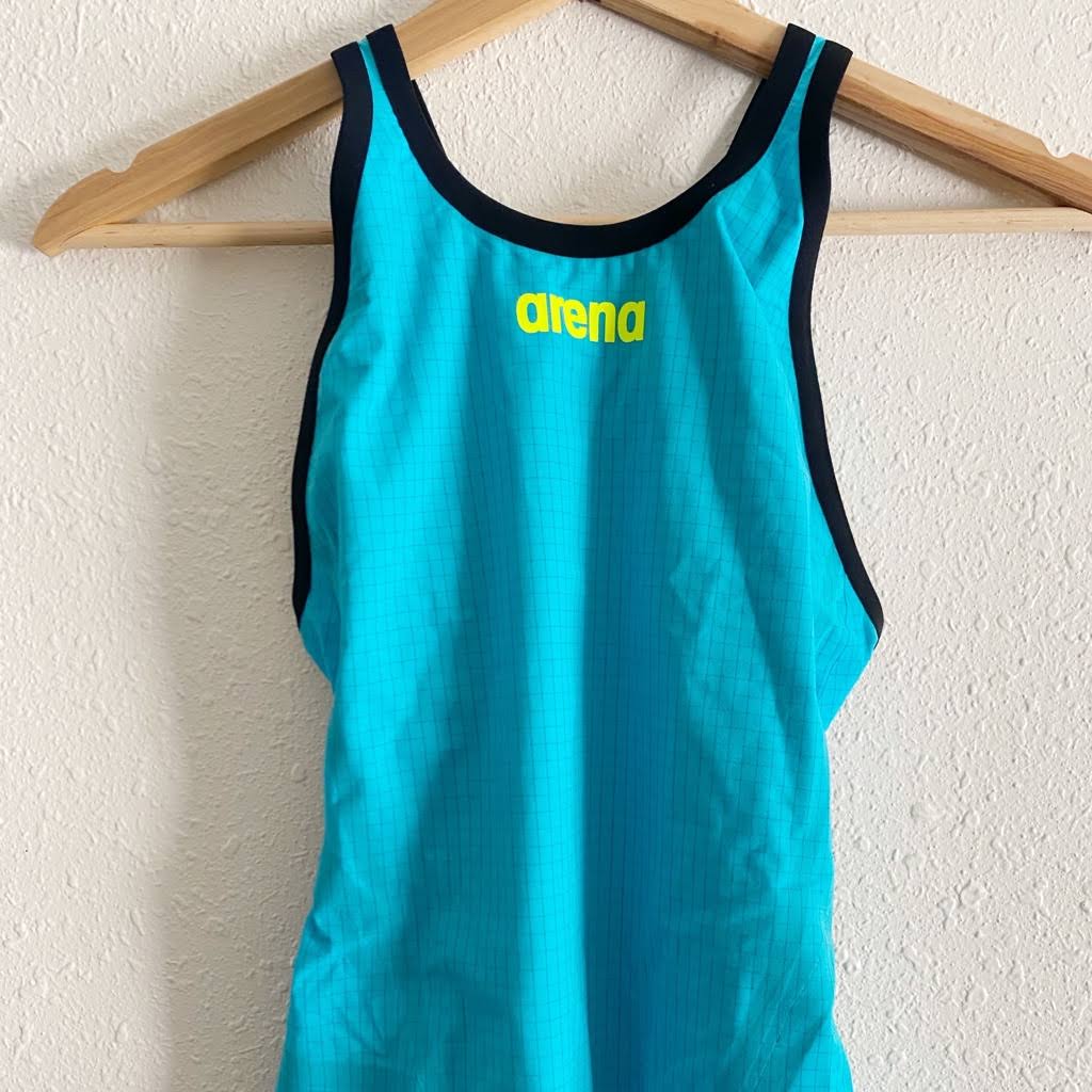 Open Back Turquoise-Black 28 Swimsuit B3729