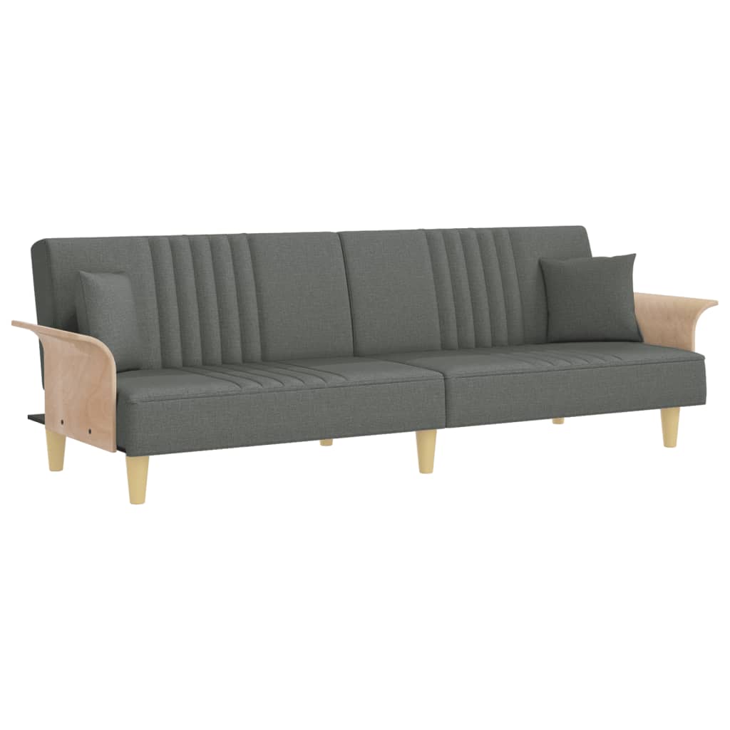 Dark Gray Fabric Sofa Bed with Armrests T671