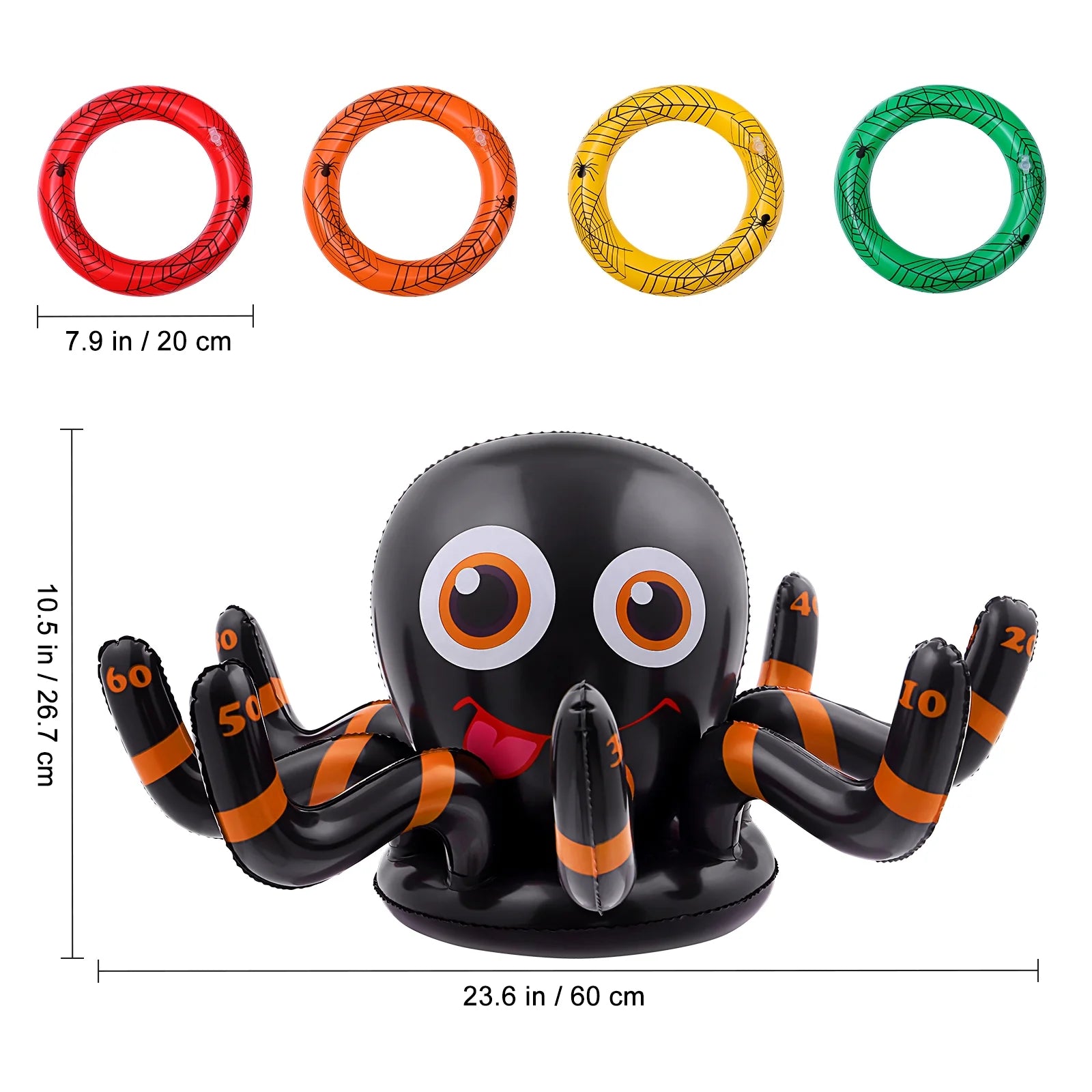 Inflatable Halloween Spider Ring Toss Game Party Supplies with Air Pump Y383495