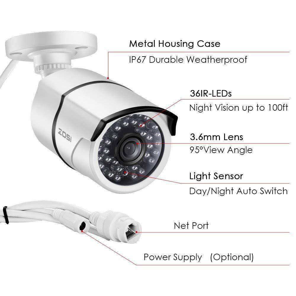 1080p PoE 8-Channel 1TB Hard Drive DVR Security Camera System with 4-Wired Bullet Cameras Y853