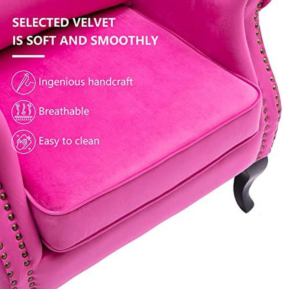 Velvet Accent Arm Chair with Tufted Back and Lumbar Pillow O624