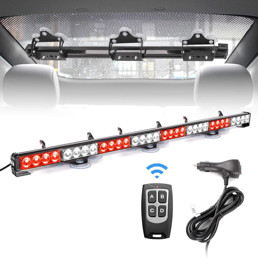 Amber White 35.5 inch 8 Panels Strobe Light Bar Pack of 2 C6517