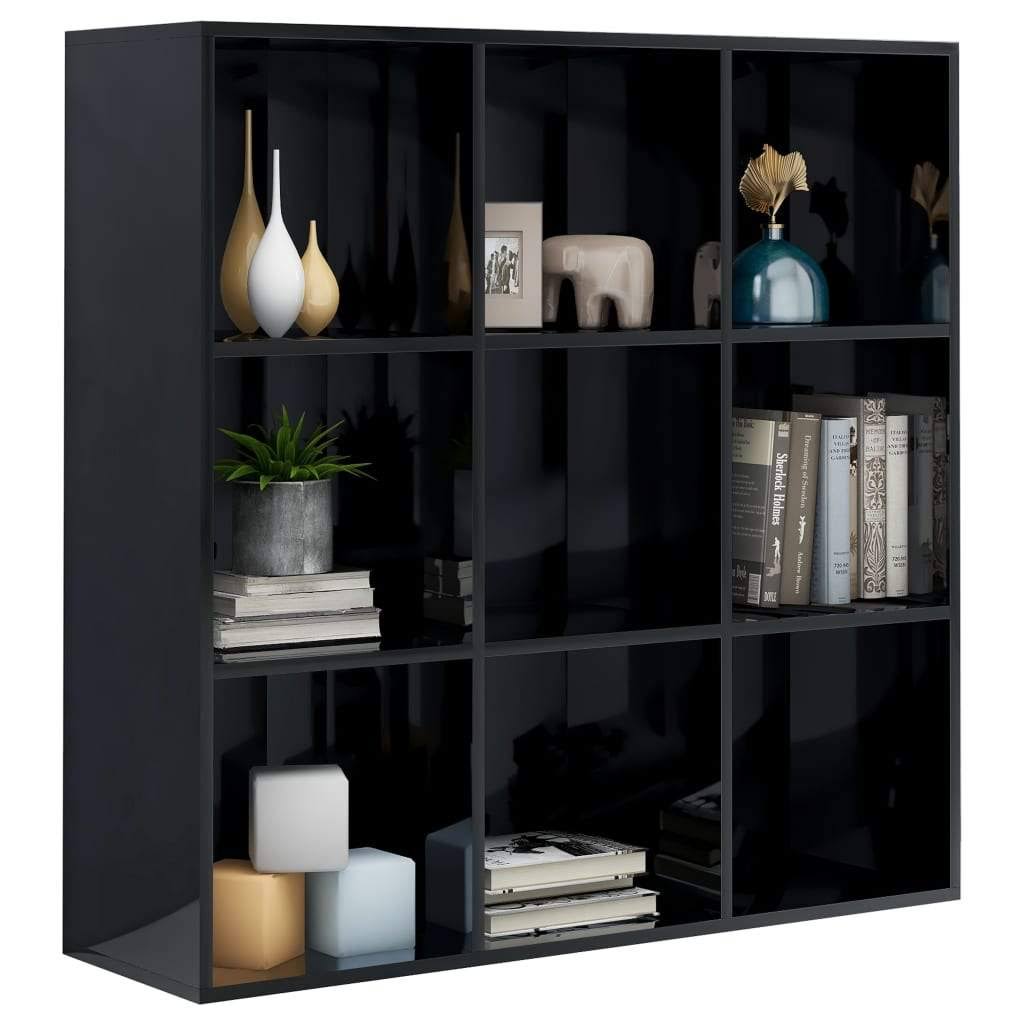Book Cabinet High Gloss Black Chipboard X65103