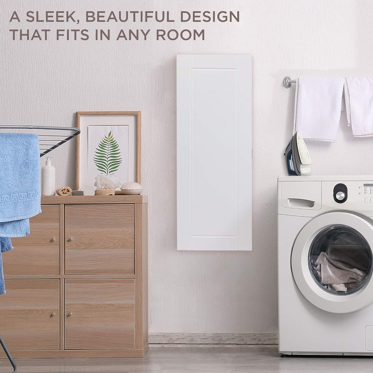 White Wall Mounted Ironing Board Cabinet R626913