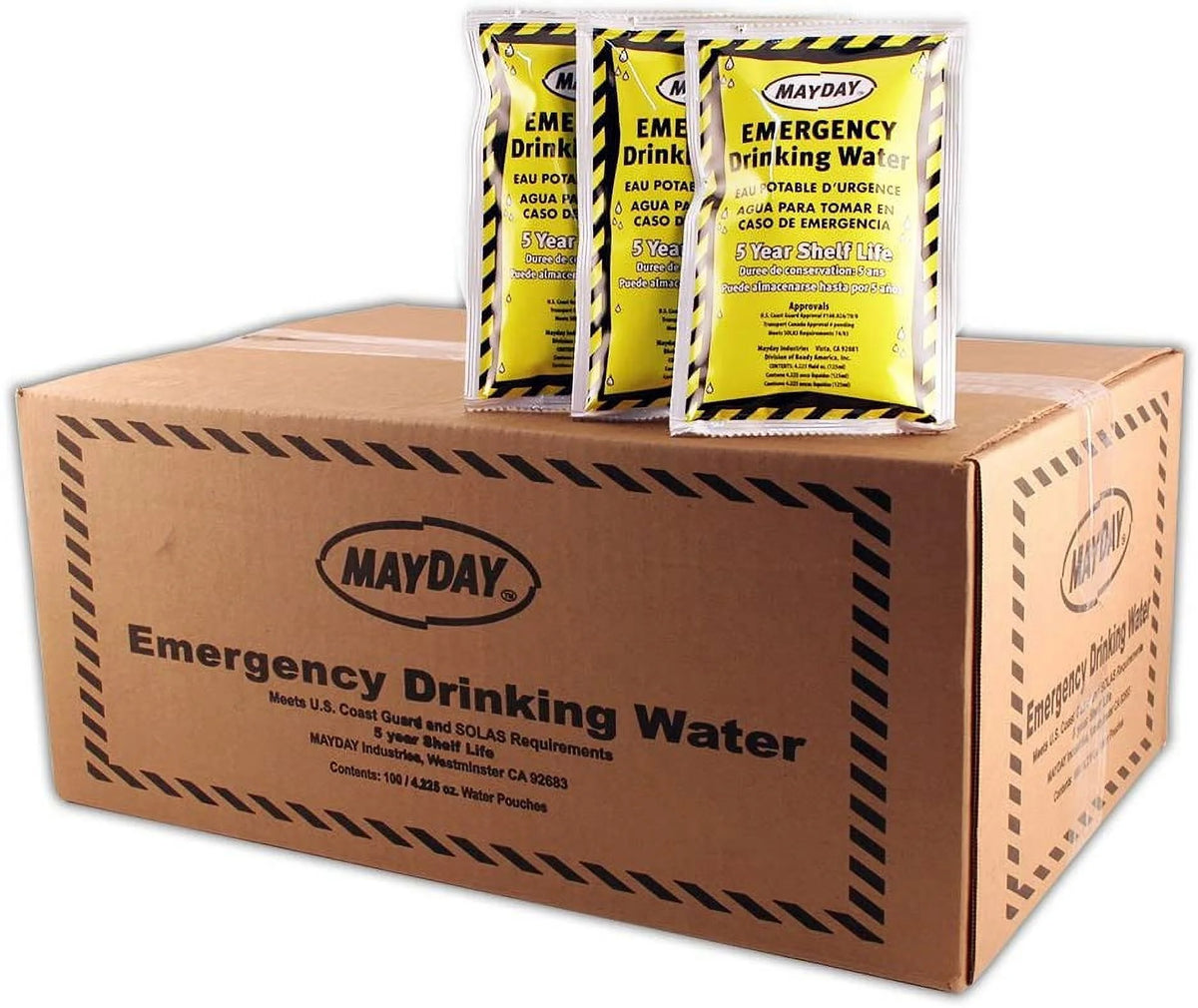4.23 Oz Emergency Drinking Water Pouches, Case Of 100 N538740