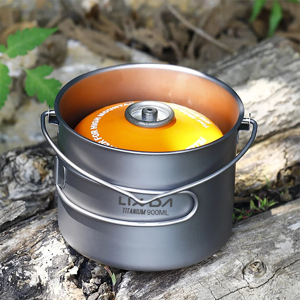 Titanium Cup With Lid And Handle 750ml/900ml/1100ml J14174