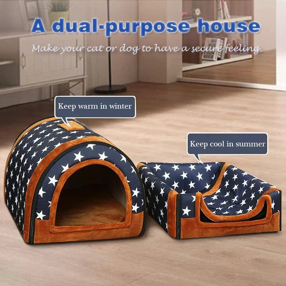 Cat Bed Cave Tent with Removable Cushion I872709