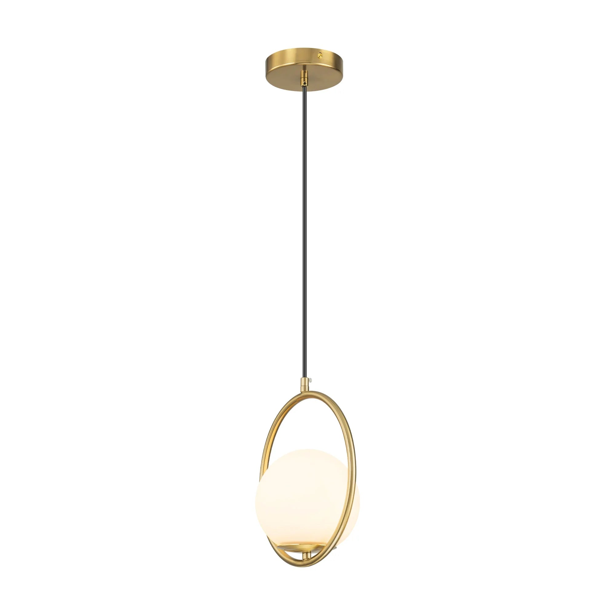 1-Light Globe Glass Geometric Pendant I934410