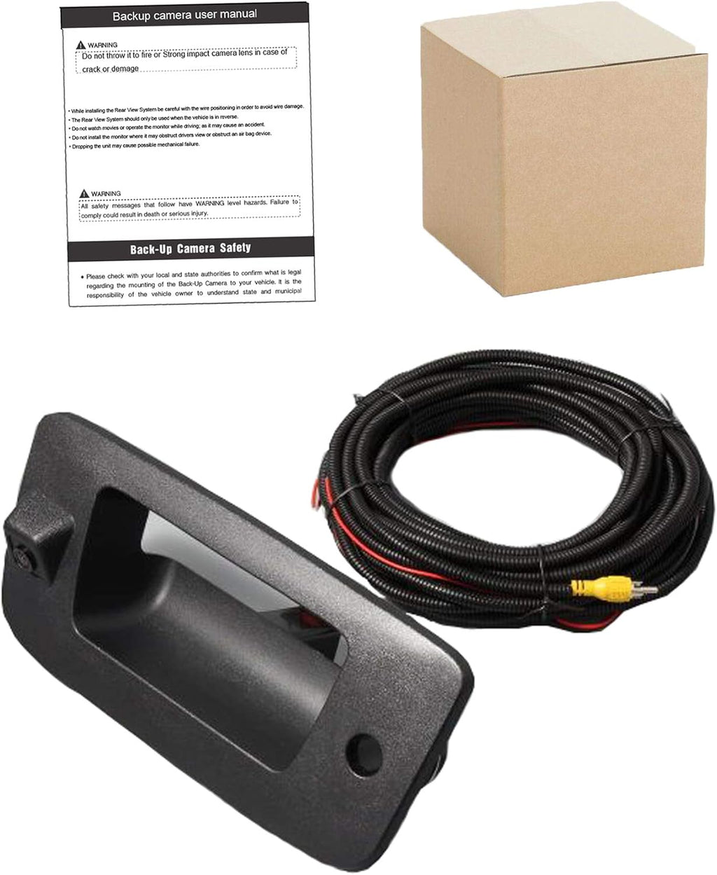 Tailgate Handle Backup Camera with Guideline for Pickup Black Waterproof Pack of 2 S87280