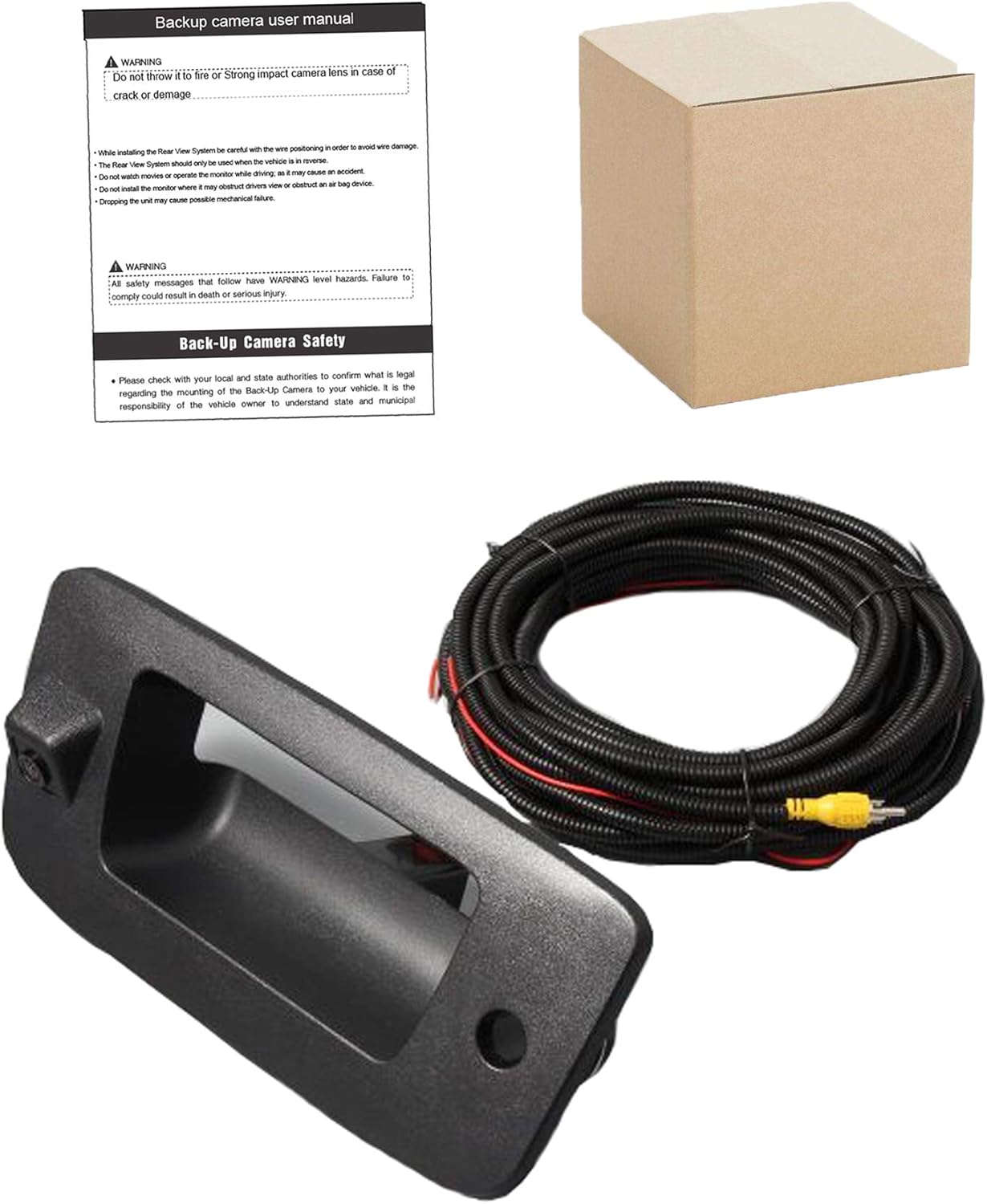Tailgate Handle Backup Camera with Guideline for Pickup Black Waterproof Pack of 2 S87280