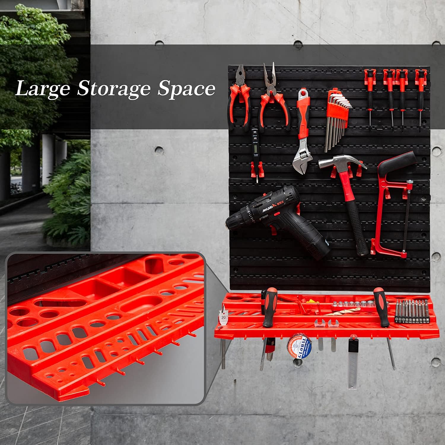 54-Piece Wall Mounted Pegboard Tool Organizer, Pack of 2 P6377