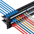 24 Port RJ45 Cat6 Feed Through Patch Panel 19 Inch Pack of 2 I41731