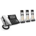 Silver/Black Corded/Cordless Phone with 3 Handsets O100