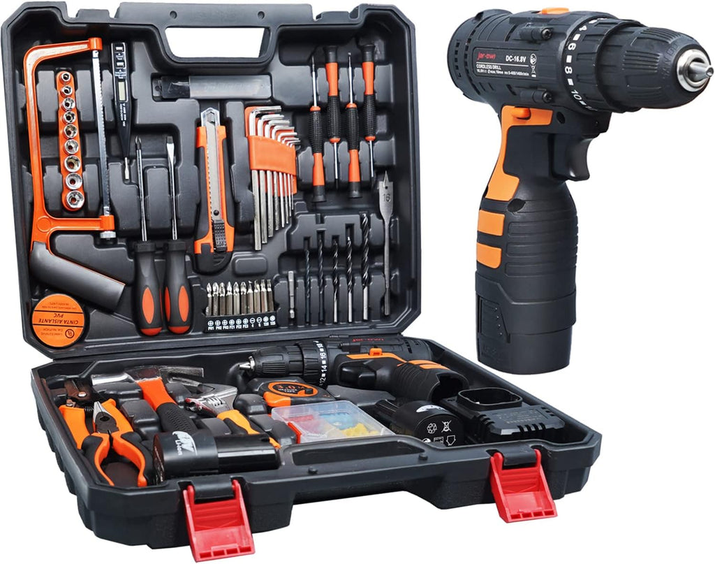 21V Brushless Cordless Drill Driver Kit with Case, 112pcs Bits Accessories Q6571
