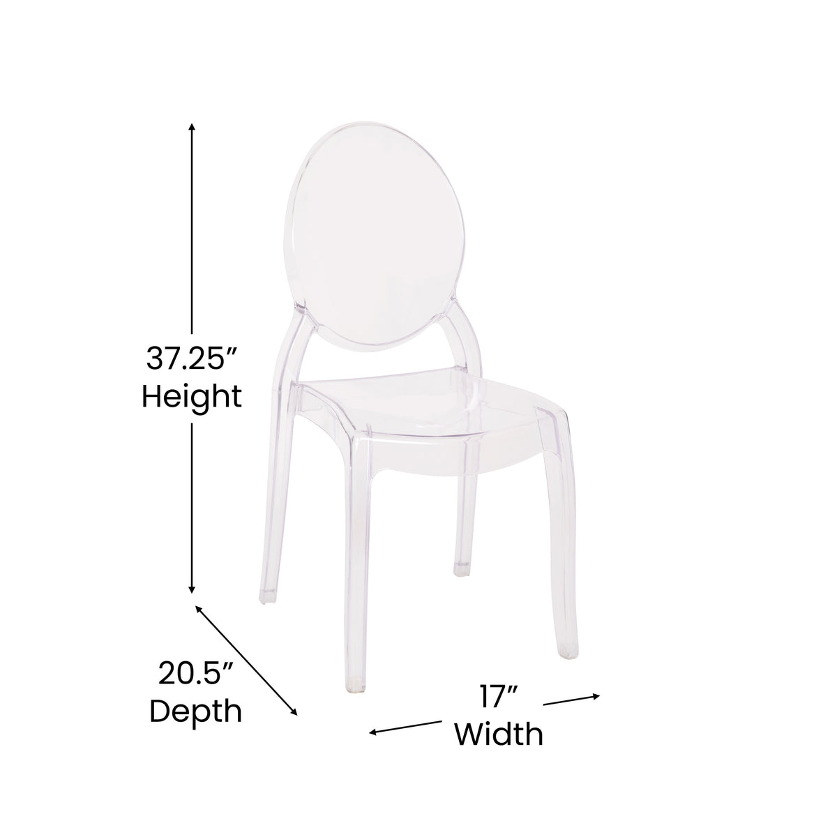 Set of 4 Transparent Resin Ghost Chairs B3328