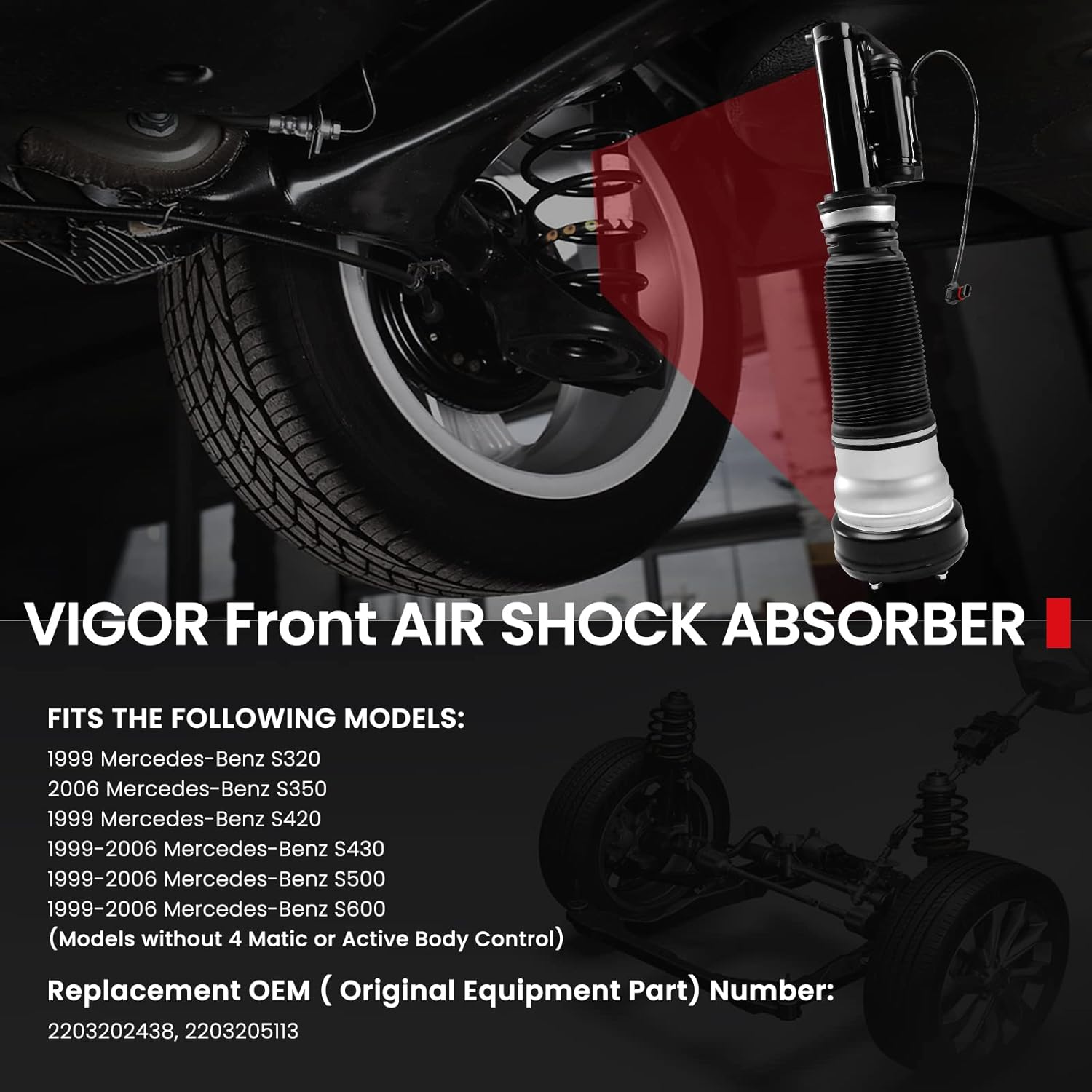 Front Air Strut Absorber Air Suspension Shock H5679