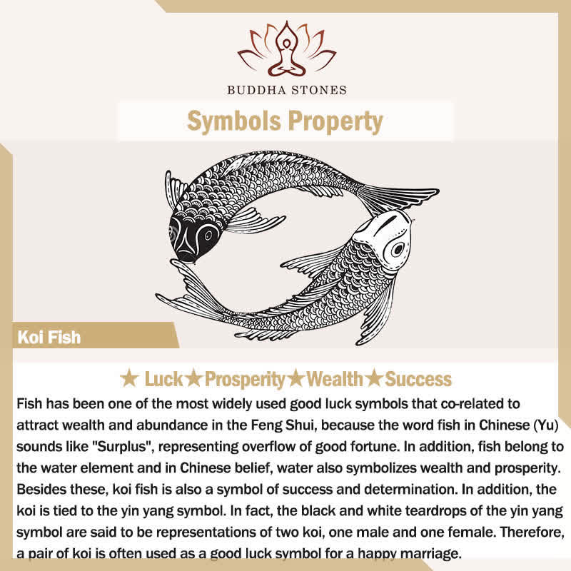 Buddha Stones Clear Quartz Koi Fish Luck Circular Peace Buckle Pendant Necklace