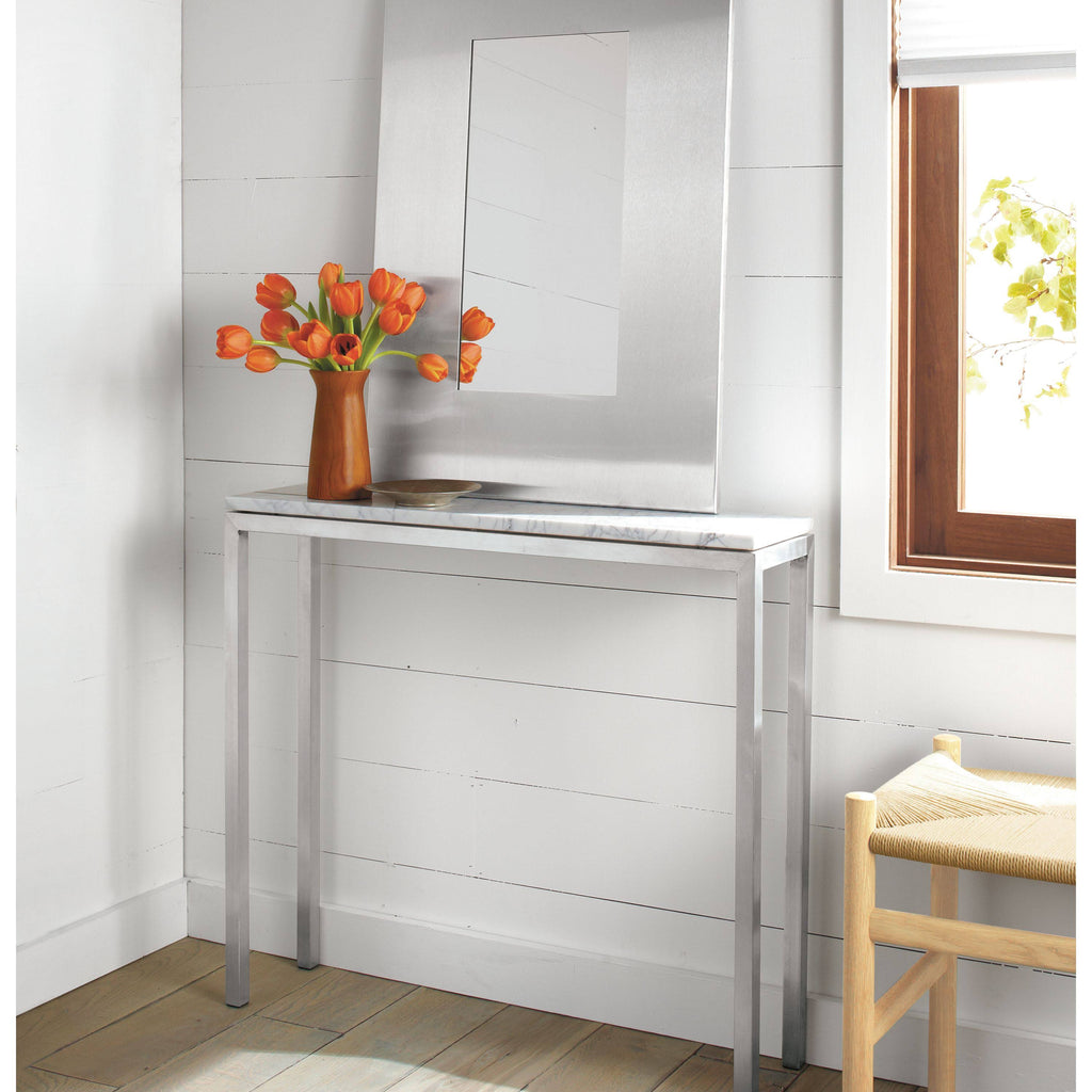 Cherry Top Console Table with White Base C99484