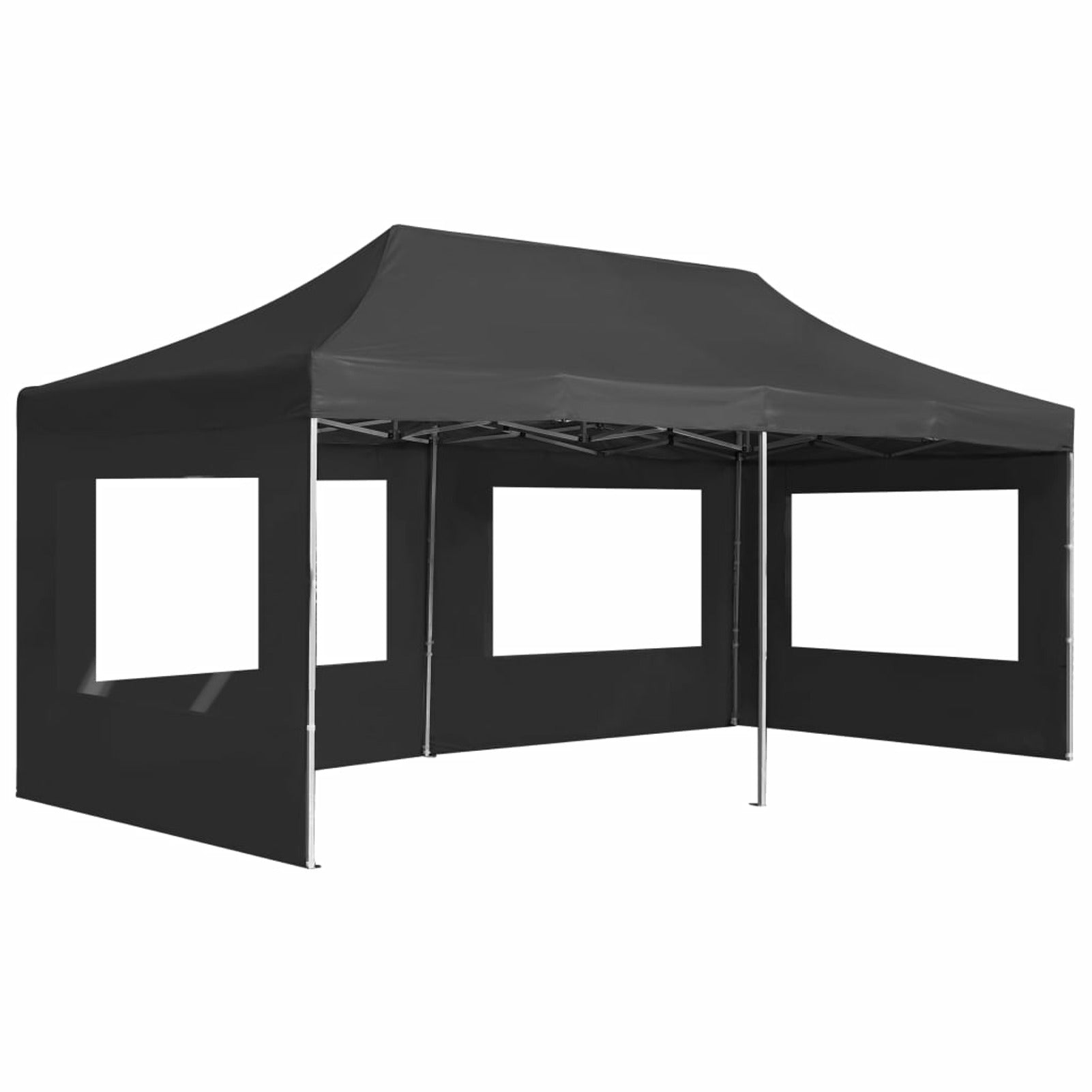 Aluminum Folding Party Tent with Walls 19.7'x9.8' Anthracite X2862