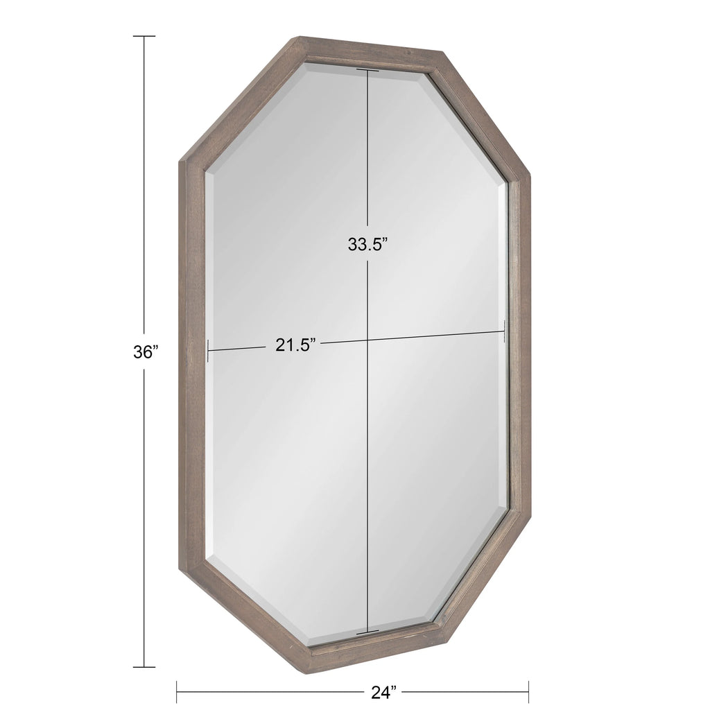 Octagon Wall Mirror, Gray 24x36 H67803