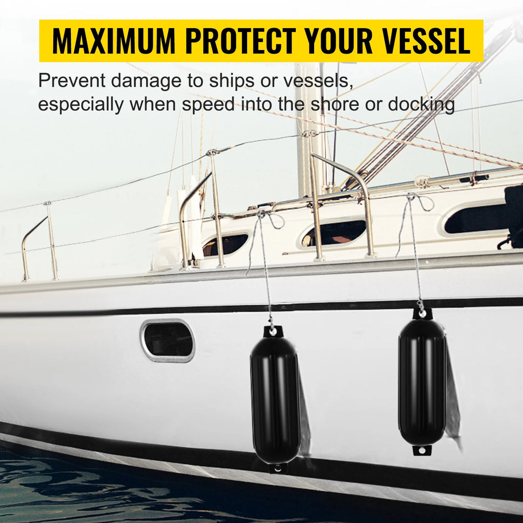 Black Ribbed Boat Fender Pack of 4 K8497