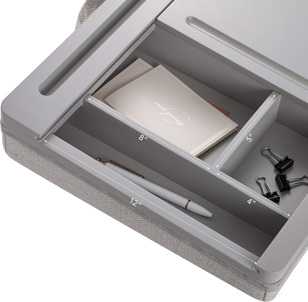 Calming Gray Storage Lap Desk with Sliding Lid, Pack of 2 M77719