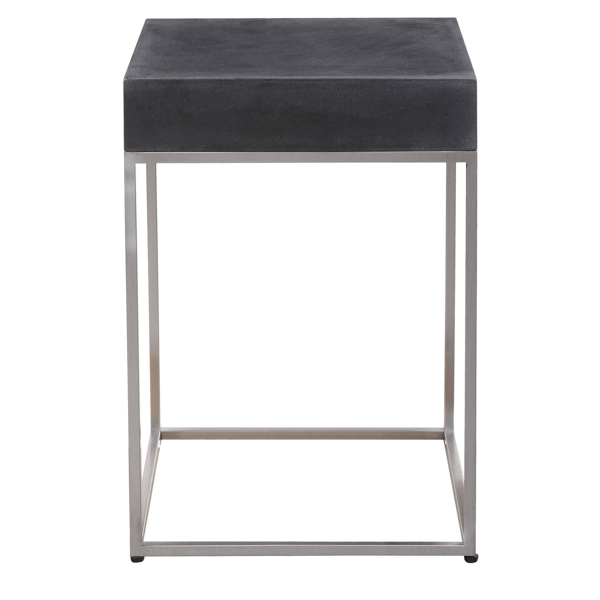 Black Concrete Accent Table H667