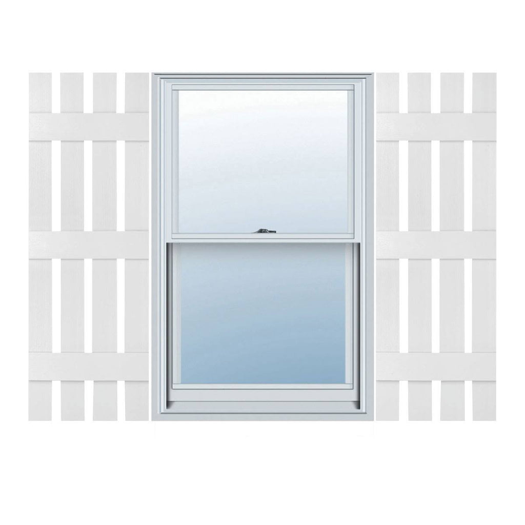 White Vinyl Board-n-Batten Shutters Q6268