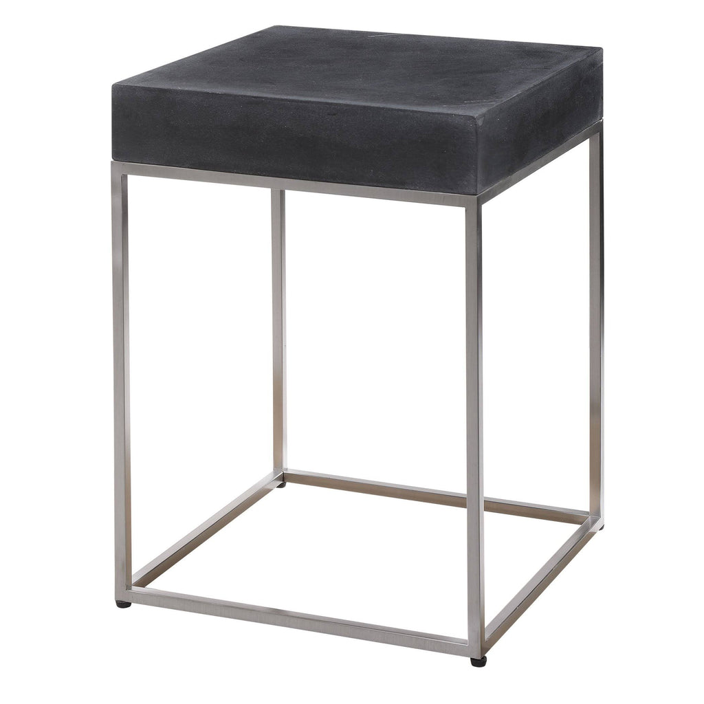 Black Concrete Accent Table H667