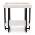 Antique White Wood 1-Shelf End Table L95660